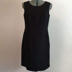 Adolfo Studio Black Linen/Rayon Sheath Dress